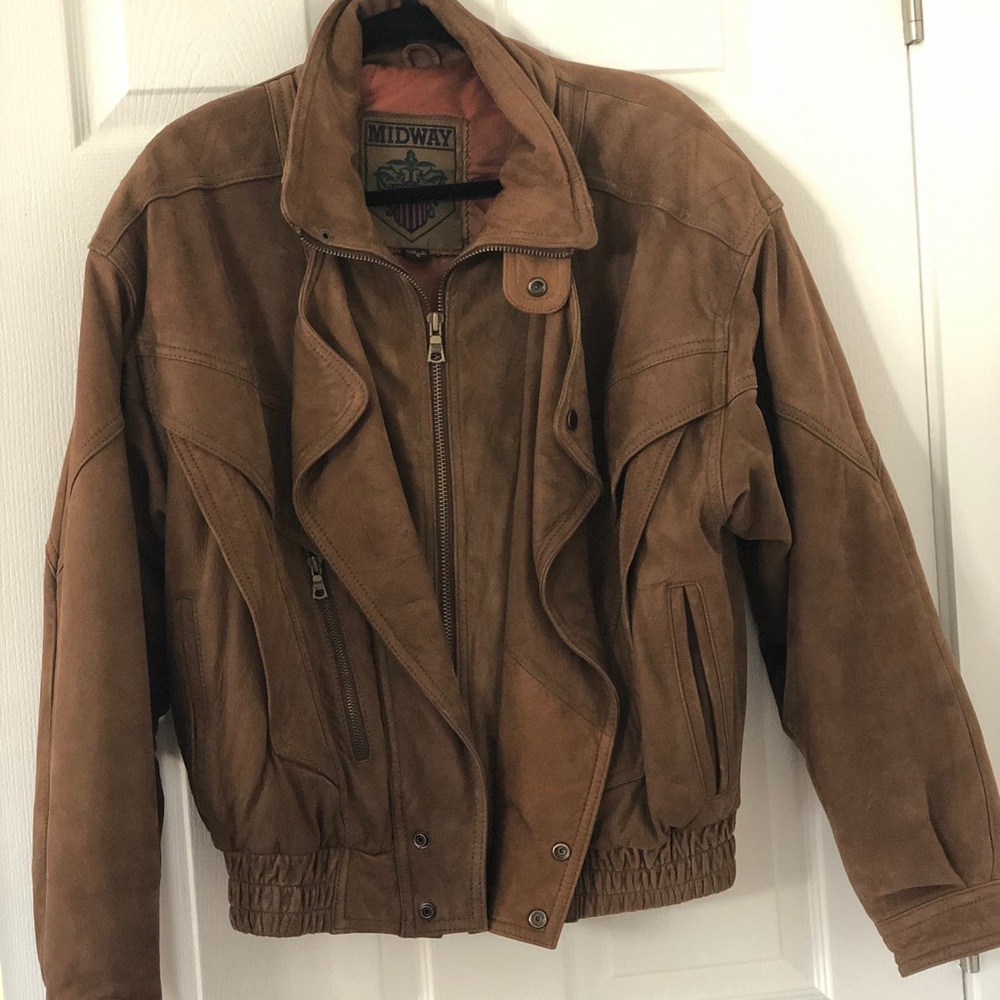 VINTAGE LIKE NEW Midway Leather Bomber Jacket